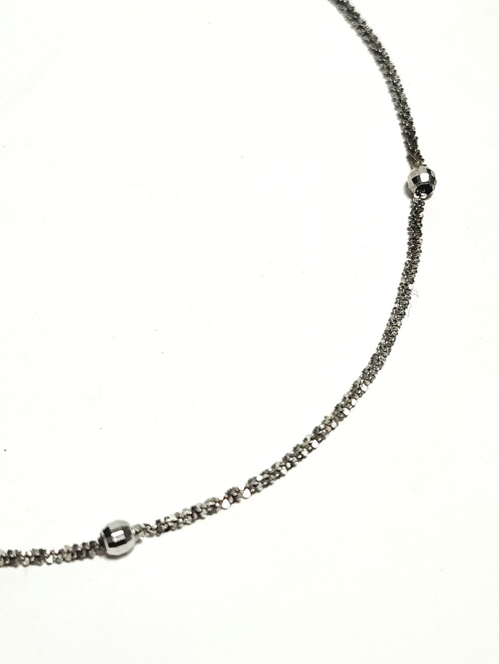 10K White Gold Rope & Balls Chain Anklet size 10.5" Italy - Picture 10 of 10